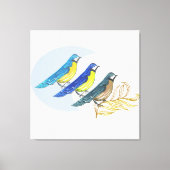 Drie vogels canvas afdruk (Voorkant)