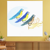 Drie vogels canvas afdruk (Insitu (Woonkamer))