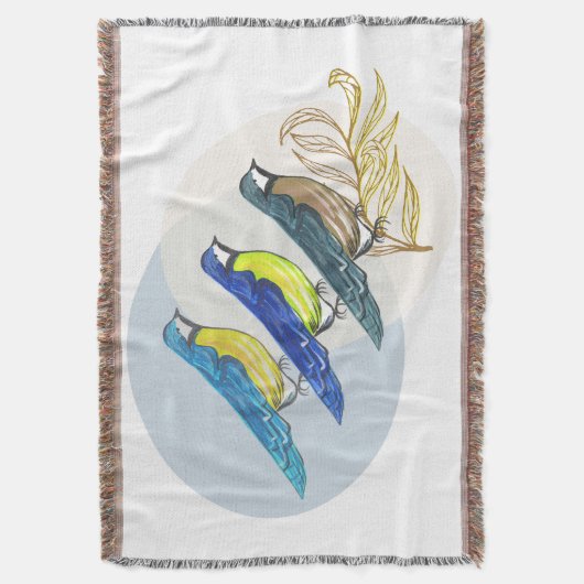 Drie vogels deken (Voorkant Verticaal)