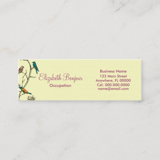Drie vogels die over Visitekaartjes praten (Voorkant)