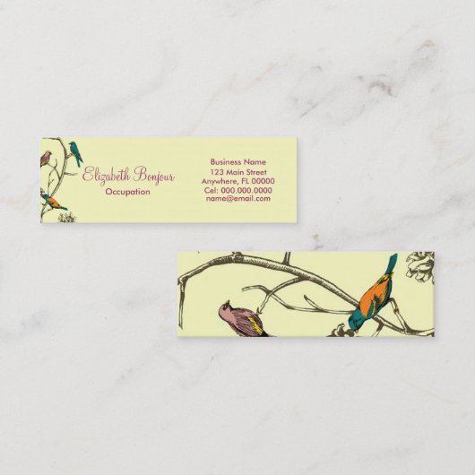 Drie vogels die over Visitekaartjes praten (Voorkant / Achterkant)