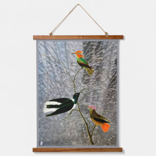 Drie Vogels Hangend Wandkleed