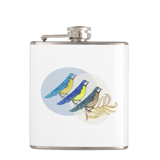 Drie vogels heupfles (Voorkant)