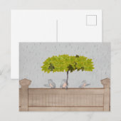 Drie vogels in de regen briefkaart (Voorkant / Achterkant)