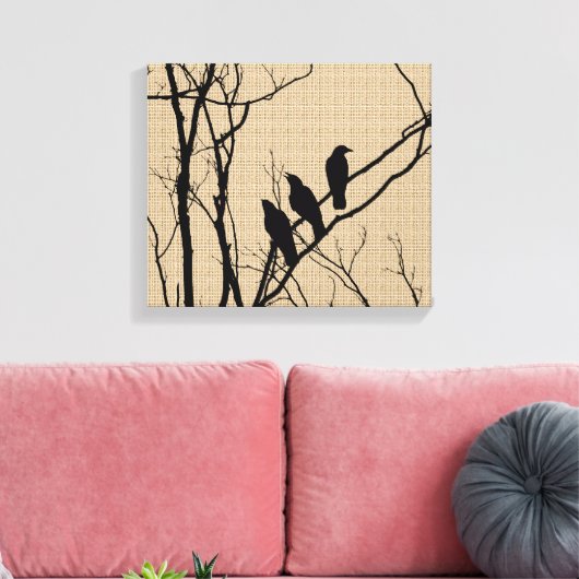 Drie vogels op Canvas (Insitu (Woonkamer))
