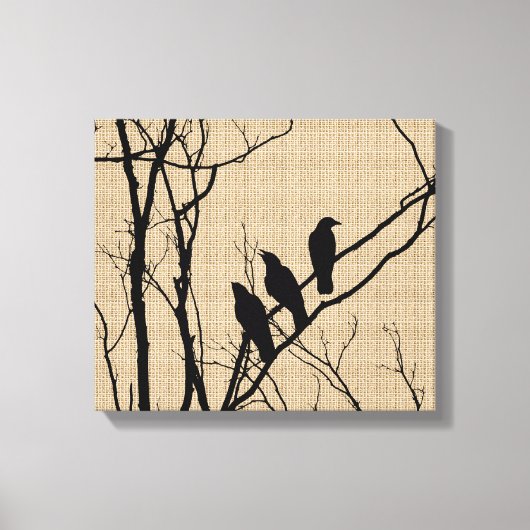 Drie vogels op Canvas (Voorkant)