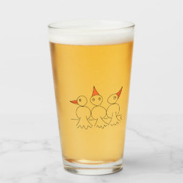 Drie vogels op het touw glas