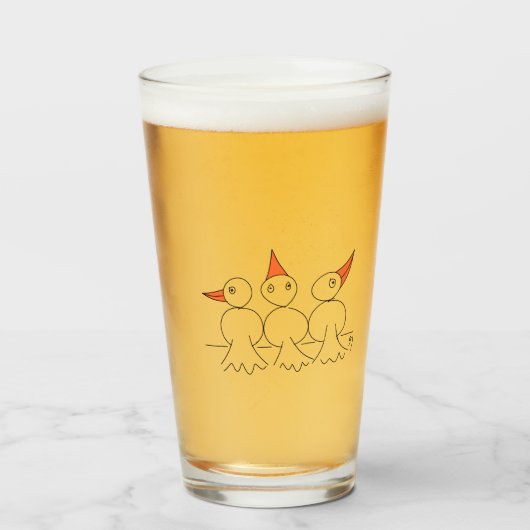 Drie vogels op het touw glas (Voorkant gevuld)