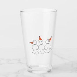 Drie vogels op het touw glas