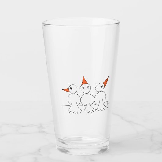 Drie vogels op het touw glas (Voorkant)