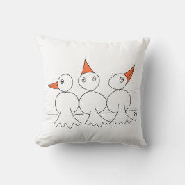 Drie vogels op het touw kussen