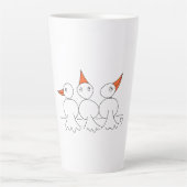 Drie vogels op het touw latte mok (Voorkant)