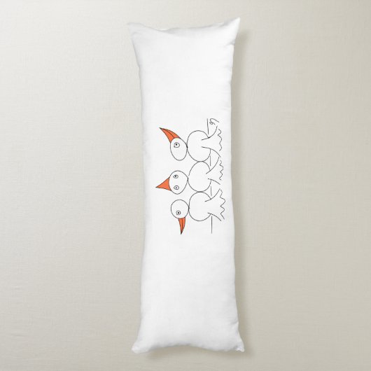 Drie vogels op het touw lichaamskussen (Achterkant (Verticaal))