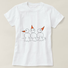 Drie vogels op het touw t-shirt