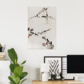 Drie vogels op takken Japanse fijne kunst Poster (Thuiskantoor)