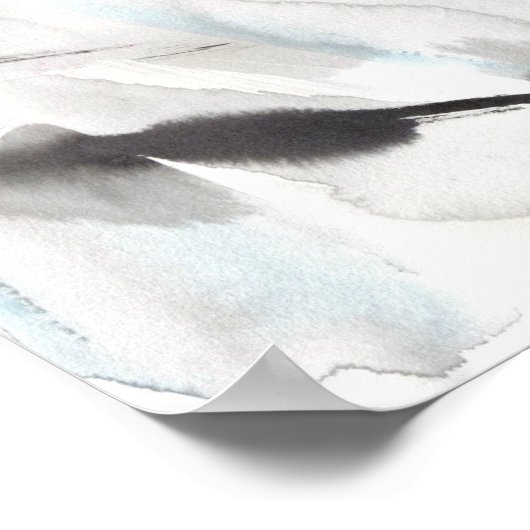 Drie vogels op Willow Art afdrukken Poster (Hoek)