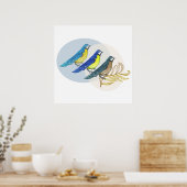 Drie Vogels Poster (Keuken)