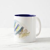 Drie vogels tweekleurige koffiemok (Voorkant rechts)