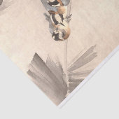 Drie vogelsoorten op bijkantoor, Seitei Watanabe-o Tissuepapier (Detail)