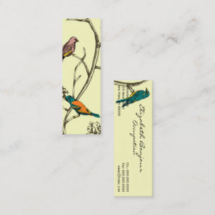 Drie vogeltjes die over een dunne Visitekaartje sp
