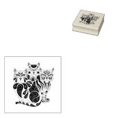Drie volkskatten/patroonkatten, ontwerp rubberstempel (Gestempeld)