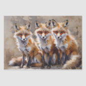 Drie Vossen Decoupage Tissuepapier (Voorkant)