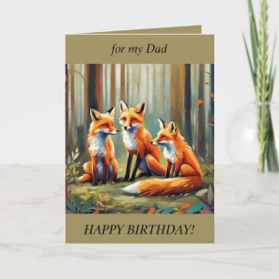 Drie vossen in het bos Verjaardag Kaart