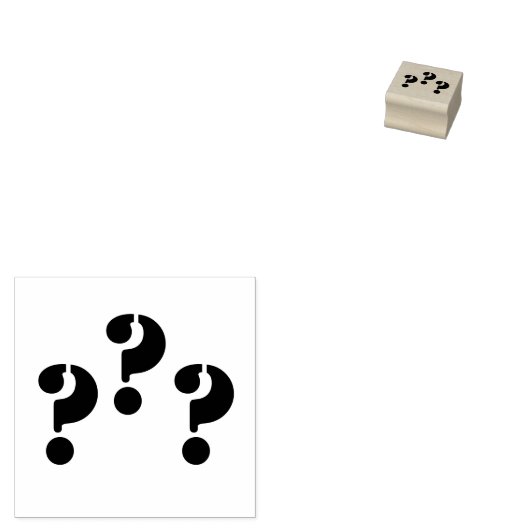 Drie vraagtekens rubberstempel (Gestempeld)