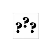 Drie vraagtekens rubberstempel (Afrduk)