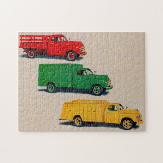 drie vrachtwagens van de jaren veertig legpuzzel (Horizontaal)
