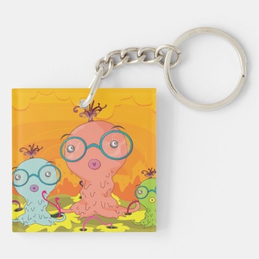 Drie vreemde creaties Sleutelhanger (Achterkant)
