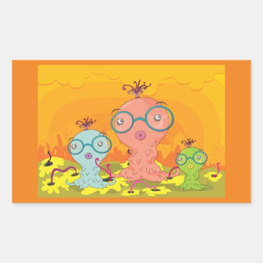 Drie vreemde wezens Stickers (Voorkant)