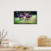 Drie vriendelijke Baby herten Poster (Keuken)