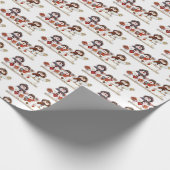 Drie vriendelijke sneeuwpoppen - Wit & Rood Cadeaupapier (Hoek)