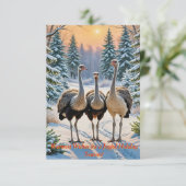 Drie vriendelijke struisvogels kaart (Staand voorkant)
