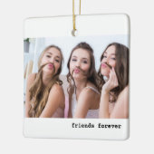 Drie Vrienden Foto minimalistisch Keramisch Ornament (Links)