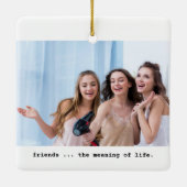 Drie Vrienden Foto minimalistisch Keramisch Ornament (Achterkant)