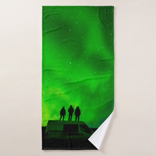 Drie vrienden op een epische reis in hun kamper v badhanddoek (Badhanddoek)