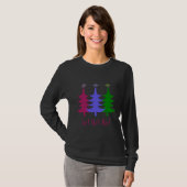 Drie vrolijke kerstbomen! Ho! Ho! T-shirt (Voorkant volledig)