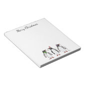 Drie Vrolijke Kerstpinguïns Met Aangepaste Tekst Notitieblok (Schuin)
