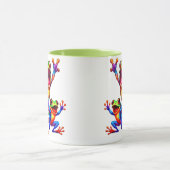 Drie vrolijke kikkers met levendige kleuren mok (Midden)