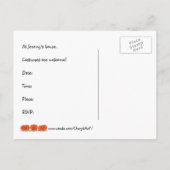 Drie vrolijke pompoenen Halloween party briefkaart (Achterkant)