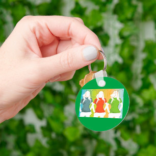 Drie vrouwelijke kleurrijke Sleutelhanger