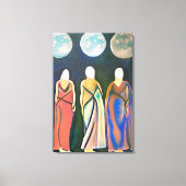 Drie vrouwen, drie manen canvas afdruk (Voorkant)