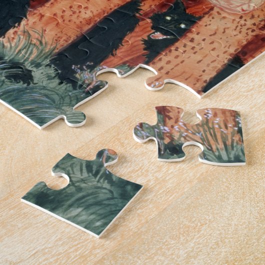 Drie vrouwen en drie wolven (w/c) legpuzzel (Zijkant)