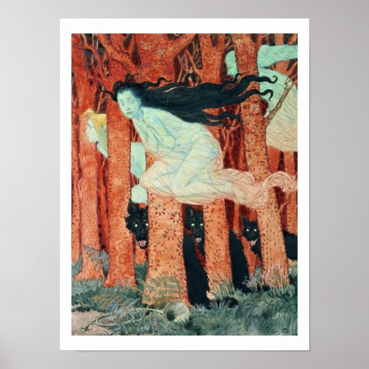 Drie vrouwen en drie wolven (w/c) poster (Voorkant)