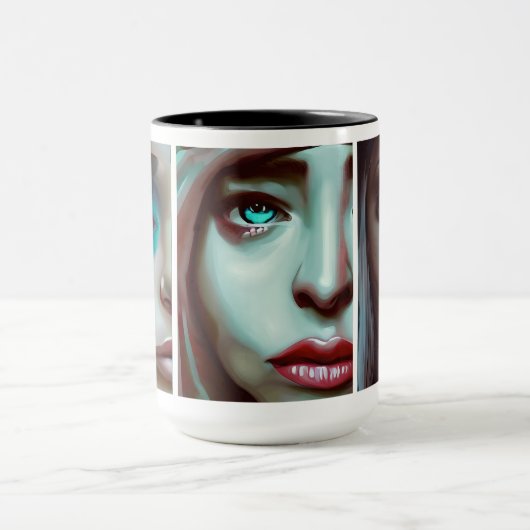 Drie Vrouwen Gezichten AI Generated Art Mok (Midden)