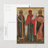 Drie Vrouwen heiligen Orthodox Byzantijns icoon Briefkaart (Voorkant / Achterkant)