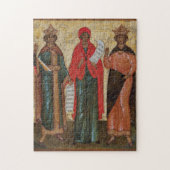 Drie Vrouwen heiligen Orthodox Byzantijns icoon Legpuzzel (Verticaal)