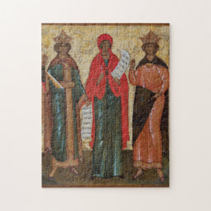 Drie Vrouwen heiligen Orthodox Byzantijns icoon Legpuzzel
